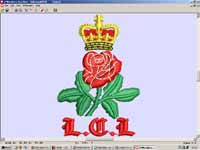 TueView of digitised embroidery design